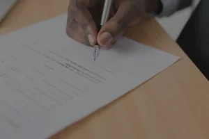 Signing a home purchase contract